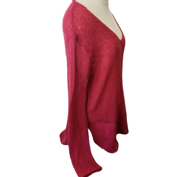 CT772 Wooden Ships Ladies Red Lightweight Long Sleeve Sweater S/M - Picture 4 of 6